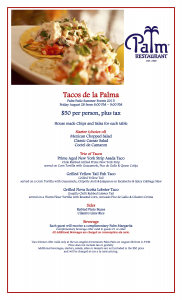 Palm Summer Patio Events 2015-Taco Night - Aug 28th